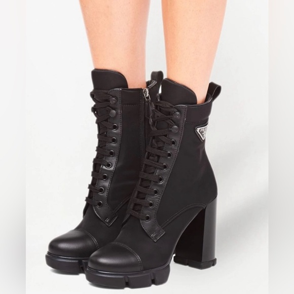 Prada 110 Leather & Nylon Hiker Booties - Picture 2 of 11